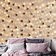 🌟 enhance any space with photo clip string lights - 50 led 17 ft battery operated fairy lights with clear clips for pictures, hanging lights for bedroom, wedding, indoor & outdoor decor - a perfect gift for holiday celebrations! logo