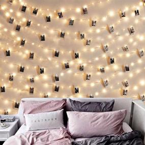 img 4 attached to 🌟 Enhance Any Space with Photo Clip String Lights - 50 LED 17 Ft Battery Operated Fairy Lights with Clear Clips for Pictures, Hanging Lights for Bedroom, Wedding, Indoor & Outdoor Decor - A Perfect Gift for Holiday Celebrations!