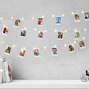 img 2 attached to 🌟 Enhance Any Space with Photo Clip String Lights - 50 LED 17 Ft Battery Operated Fairy Lights with Clear Clips for Pictures, Hanging Lights for Bedroom, Wedding, Indoor & Outdoor Decor - A Perfect Gift for Holiday Celebrations!