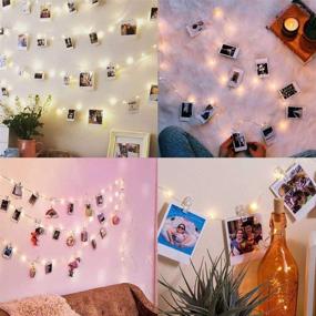 img 1 attached to 🌟 Enhance Any Space with Photo Clip String Lights - 50 LED 17 Ft Battery Operated Fairy Lights with Clear Clips for Pictures, Hanging Lights for Bedroom, Wedding, Indoor & Outdoor Decor - A Perfect Gift for Holiday Celebrations!