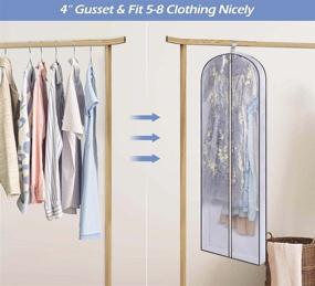 img 2 attached to 👗 SLEEPING LAMB 60'' Gusseted Garment Bags: Clear Dress Storage for Long Gowns, Coats, Sweaters - Hanging Clothes Organizer - 2 Packs