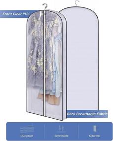 img 1 attached to 👗 SLEEPING LAMB 60'' Gusseted Garment Bags: Clear Dress Storage for Long Gowns, Coats, Sweaters - Hanging Clothes Organizer - 2 Packs