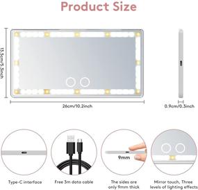 img 1 attached to 🚗 Повысьте свой опыт вождения с USB-перезаряжаемым козырьковым столиком для макияжа в автомобиле - расчёски и удобным зеркалом для макияжа в автомобиле с подсветкой