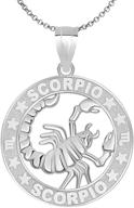 sleek zodiac sun sign pendant: unisex sterling silver jewelry with chain logo