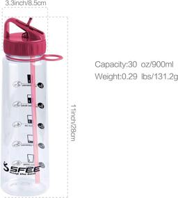 img 2 attached to 🌊 30oz Water Bottle with Time Marker | Motivational Sports Straw BPA Free | Tracker - Reusable, Tritan Plastic | No Leak, Non-Toxic for Outdoors | Hiking Cycling Fitness Kids + 2 Straws