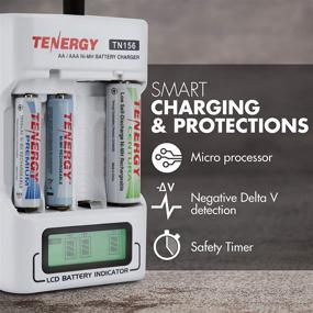 img 1 attached to Tenergy TN156 4-Bay Compact AA/AAA NiMH NiCD LCD Battery Charger - The Perfect Charger for AA and AAA Rechargeable Batteries, Ideal for Daily Use with Various Electronic Devices