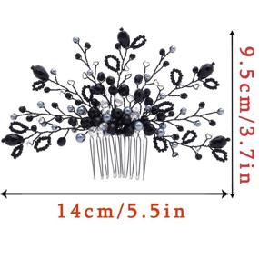 img 1 attached to 💎 Black Crystal and Pearl Bridal Wedding Hair Combs - Elegant Headpieces and Hair Accessories for Women and Girls