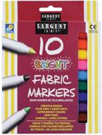 🌈 vibrantly colored sargent art 22-1568 10-count bright fabric markers: perfect for diy fashion projects logo