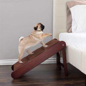 img 3 attached to Foldable Wooden Dog Ramp for Small Pets - Ideal for Beds, Furniture, or Vehicles Under 80lbs - PETMAKER Pet Supplies