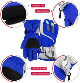 img 2 attached to 🧤 Waterproof and Warm Adjustable Winter Gloves for Kids - ORVINNER 2 Pairs of Toddler Girls Boys Snow Gloves, Ideal for Skiing and Snow Activities