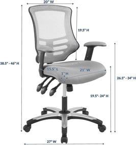 img 2 attached to Enhance Work Efficiency with the Modway Calibrate Mesh Adjustable Computer Desk Office Chair in Gray