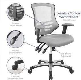 img 1 attached to Enhance Work Efficiency with the Modway Calibrate Mesh Adjustable Computer Desk Office Chair in Gray