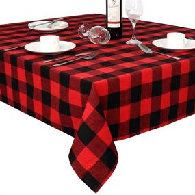 img 4 attached to OurWarm Waterproof Lumberjack Tablecloth Decorations