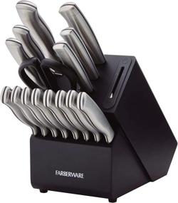 img 4 attached to 🔪 Farberware Edgekeeper 16-Piece Stainless Steel Knife Set with Built-In Sharpener - Black