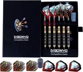 img 3 attached to 🎯 Lvgowyd 6 Pack Steel Tip Darts Set - 23/24/26 Grams Professional Metal Darts with Aluminum Shafts, Flights, Dart Sharpener, and Dart Case