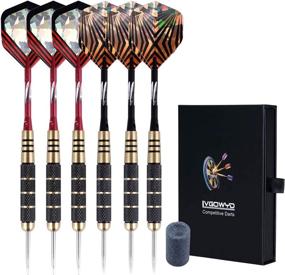 img 4 attached to 🎯 Lvgowyd 6 Pack Steel Tip Darts Set - 23/24/26 Grams Professional Metal Darts with Aluminum Shafts, Flights, Dart Sharpener, and Dart Case