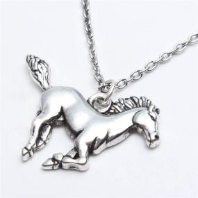 img 1 attached to 💍 Stainless Steel Silver Horse Jewelry Necklace - Ideal Gift for Girl Teens and Women, 18" + 2" Chain Included