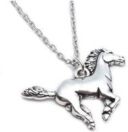 💍 stainless steel silver horse jewelry necklace - ideal gift for girl teens and women, 18" + 2" chain included logo