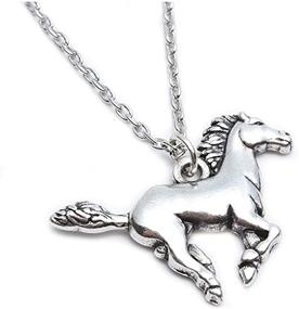 img 4 attached to 💍 Stainless Steel Silver Horse Jewelry Necklace - Ideal Gift for Girl Teens and Women, 18" + 2" Chain Included