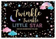 🎀 7x5ft gender reveal party backdrop funnytree - boy or girl twinkle twinkle little star photography background - pink and blue gender surprise photo banner - baby shower photobooth cake table decoration logo