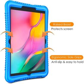 img 2 attached to 📱 Fintie Silicone Case for Samsung Galaxy Tab A 8.0 2019 (No S Pen) - Honeycomb Series: Kid-Friendly, Light, Shockproof Protective Cover in Blue – Compatible with SM-T290 Wi-Fi & SM-T295 LTE Models