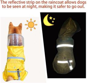 img 1 attached to PXDCC Raincoat Hooded Slicker Waterproof Dogs