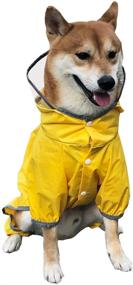 img 3 attached to PXDCC Raincoat Hooded Slicker Waterproof Dogs