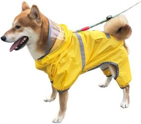 img 4 attached to PXDCC Raincoat Hooded Slicker Waterproof Dogs