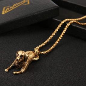 img 1 attached to 🐶 AsAlways Stainless Steel Gilded Commemorative Golden Pet Dog Pendant Necklace Gift with 22+2 inch Chain