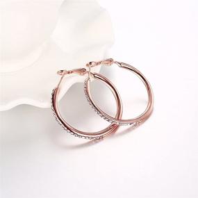 img 1 attached to 💎 Stylish Mishow 35mm Stainless Steel Cubic Zirconia Hoop Earrings for Women: Silver, Gold, and Rose Gold Tone Options!