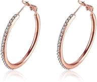 💎 stylish mishow 35mm stainless steel cubic zirconia hoop earrings for women: silver, gold, and rose gold tone options! logo