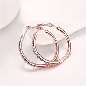 img 2 attached to 💎 Stylish Mishow 35mm Stainless Steel Cubic Zirconia Hoop Earrings for Women: Silver, Gold, and Rose Gold Tone Options!