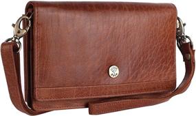 img 4 attached to 👜 LEDERBUCK Genuine Leather Crossbody Wristlet - Stylish Women's Handbag & Wallet for Smartphones