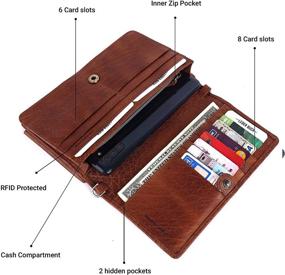 img 1 attached to 👜 LEDERBUCK Genuine Leather Crossbody Wristlet - Stylish Women's Handbag & Wallet for Smartphones