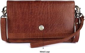 img 2 attached to 👜 LEDERBUCK Genuine Leather Crossbody Wristlet - Stylish Women's Handbag & Wallet for Smartphones