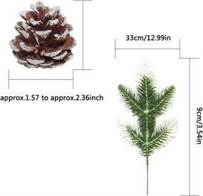 img 3 attached to Natural Pinecones Ornaments Pack - 24 Pieces of DanziX Pine Cones with 4 Artificial Pine Twig Leaves | Ideal for Crafting, Holiday & Christmas Decorations at Home