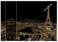 🌃 скретч-зрение ночного парижского пейзажа. логотип