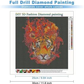 img 3 attached to MXJSUA Набор для творчества 5D Diamond Painting - Картина "Пламенный тигр" для домашнего декора.