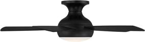 img 2 attached to Odyssey Indoor/Outdoor 44in Smart Flush Mount Ceiling Fan - Matte Black with LED Light Kit & Remote Control