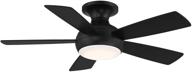 odyssey indoor/outdoor 44in smart flush mount ceiling fan - matte black with led light kit & remote control логотип