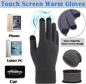 img 3 attached to 🧣 T WILKER 3Pcs Winter Hats Neck Warmer Scarf and Touch Screen Gloves Set: Ideal Accessories for Kids in Cold Weather