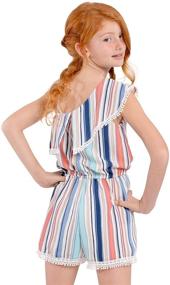 img 3 attached to 👗 Stylish Sleeveless Spaghetti Printed Girls' Jumpsuits & Rompers - Truly Me Collection