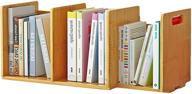 bamboo expandable desktop bookshelf organizer for office supplies, kitchen, bathroom - display rack and desk storage shelf логотип