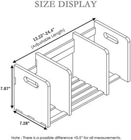 img 3 attached to Bamboo Expandable Desktop Bookshelf Organizer for Office Supplies, Kitchen, Bathroom - Display Rack and Desk Storage Shelf
