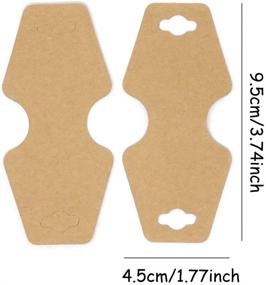img 3 attached to 🏷️ Honbay 100PCS Blank Kraft Paper Jewelry Display Hanging Cards Price Tags - 9.5 x 4.5CM in Brown for Necklaces, Earrings, and Bracelets