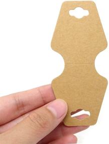 img 2 attached to 🏷️ Honbay 100PCS Blank Kraft Paper Jewelry Display Hanging Cards Price Tags - 9.5 x 4.5CM in Brown for Necklaces, Earrings, and Bracelets