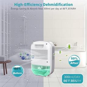 img 3 attached to 🌫️ SEAVON Dehumidifier: Compact, Portable & Quiet - Ideal for Small Spaces (Basements, Bedrooms, Bathrooms, RVs, Closets) - 2200 Cubic Feet Capacity - Auto Shut Off Feature