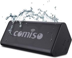 img 4 attached to COMISO Wireless Portable Speaker - Upgraded IPX7 Waterproof Bluetooth Speaker with 10W Crystal Clear Stereo Sound, 20 Hours Playtime, Built-in Mic and Bluetooth 5.0 for Travel and Outdoor (Black 2.0)