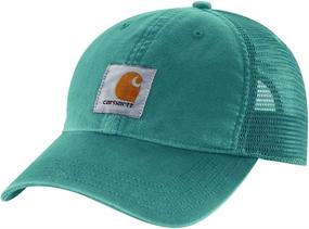 img 1 attached to Carhartt Men's Buffalo Sandstone Meshback Cap: Durable, Breathable, and Stylish