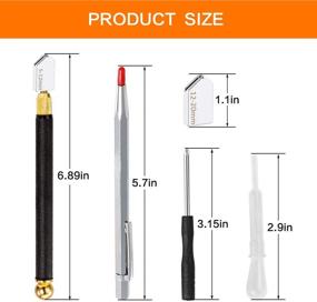 img 3 attached to 🔪 Premium Glass Cutter Set with Oil Feed - Ideal for Precision Cutting, DIY, Mirror, Tiles - Includes Replacement Heads, Screwdriver, and Oil Dropper